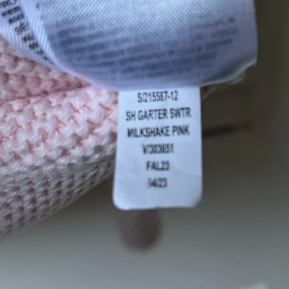GAP‎ BABY GAP Hooded Garter Knit Sweater in Milkshake Pink Sz 3-6 months